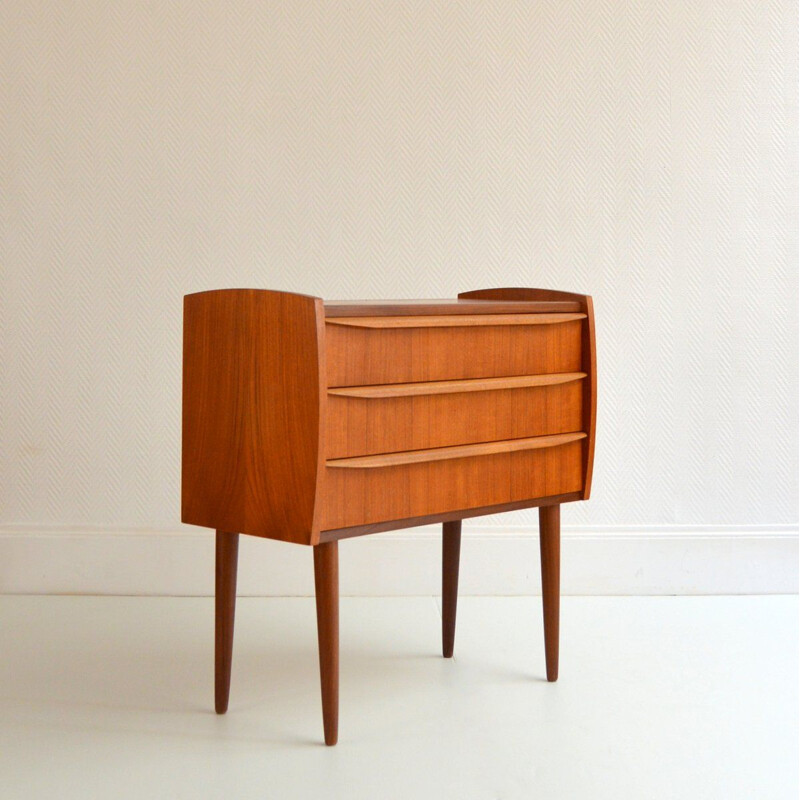 Vintage chest of drawers in teak Scandinavian  1960