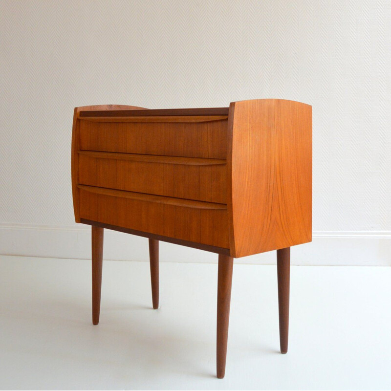 Vintage chest of drawers in teak Scandinavian  1960