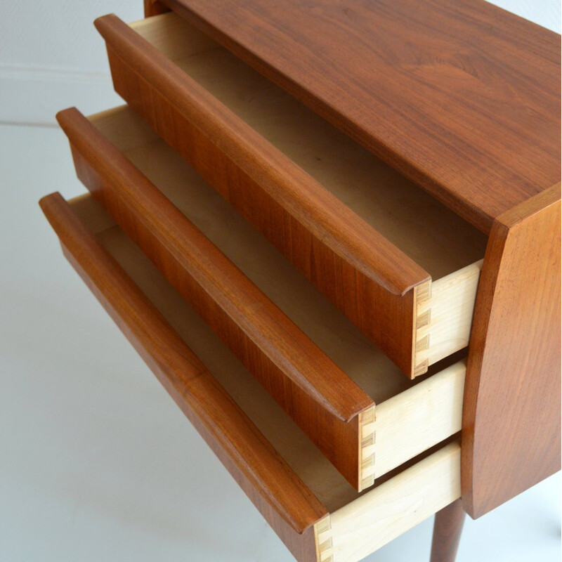 Vintage chest of drawers in teak Scandinavian  1960