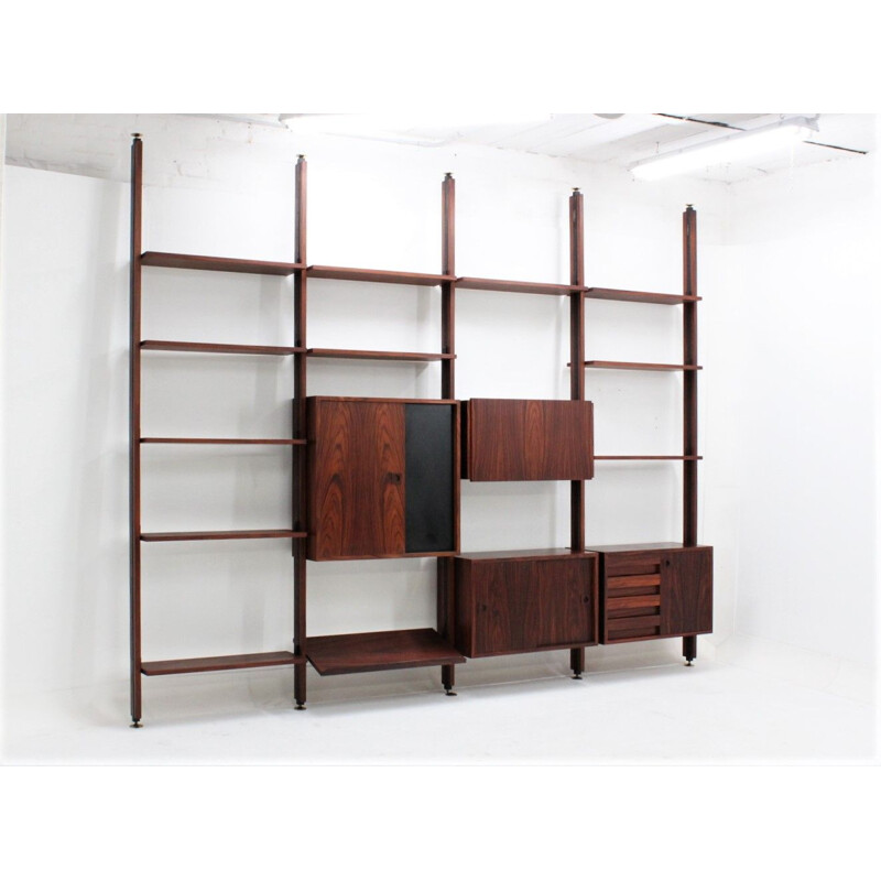 Vintage modular bookcase in rosewood Italy 1950s