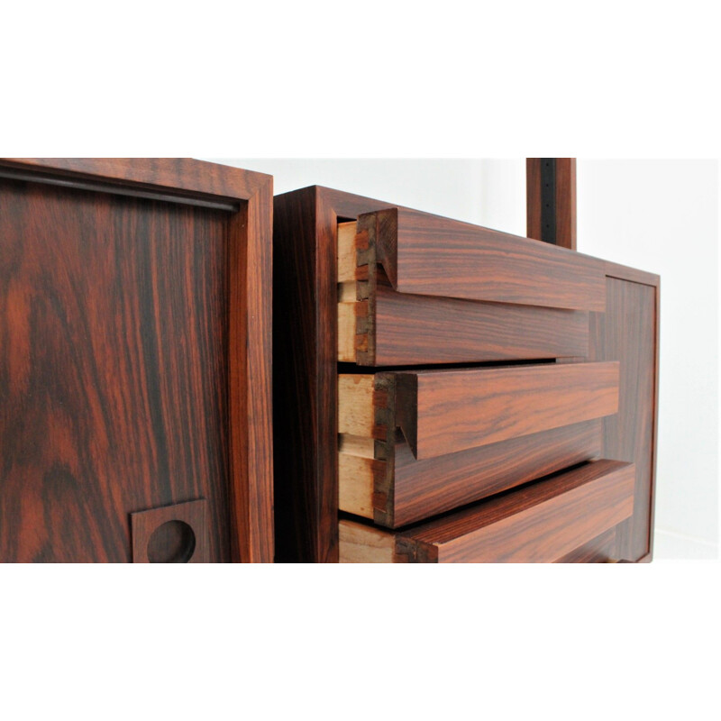 Vintage modular bookcase in rosewood Italy 1950s