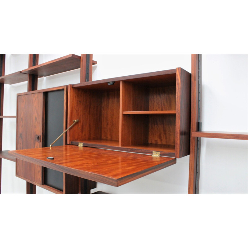 Vintage modular bookcase in rosewood Italy 1950s