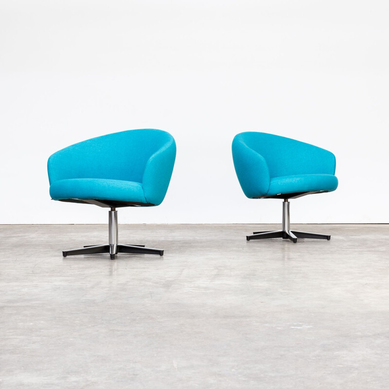 Set of 2 vintage swivel chairs Rondino by Yngve Ekstrom for Swedese 1960s