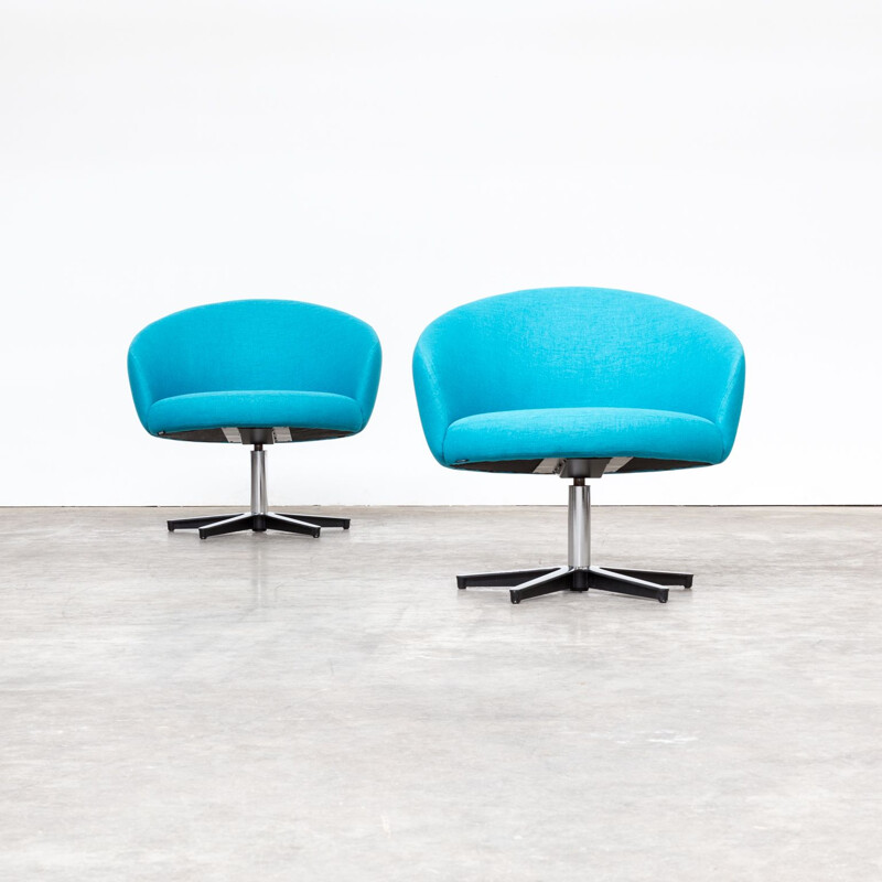 Set of 2 vintage swivel chairs Rondino by Yngve Ekstrom for Swedese 1960s