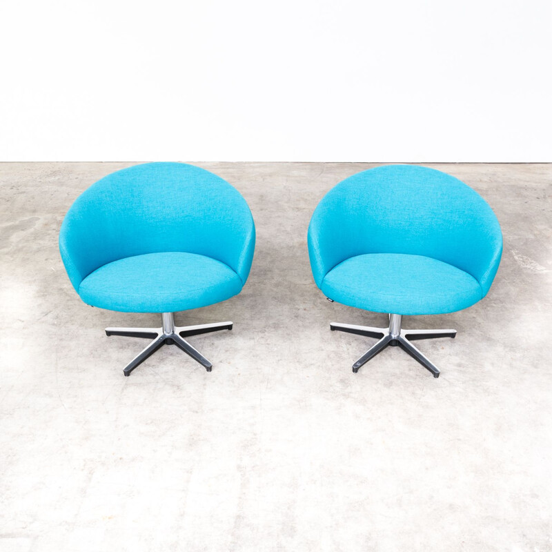Set of 2 vintage swivel chairs Rondino by Yngve Ekstrom for Swedese 1960s