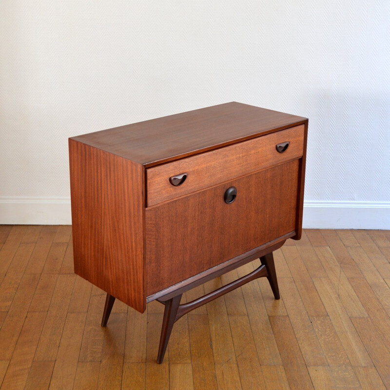 Vintage chest of drawers in teak by Louis van Teeffelen for Webe 1960s