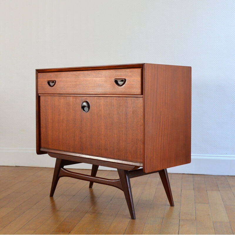 Vintage chest of drawers in teak by Louis van Teeffelen for Webe 1960s