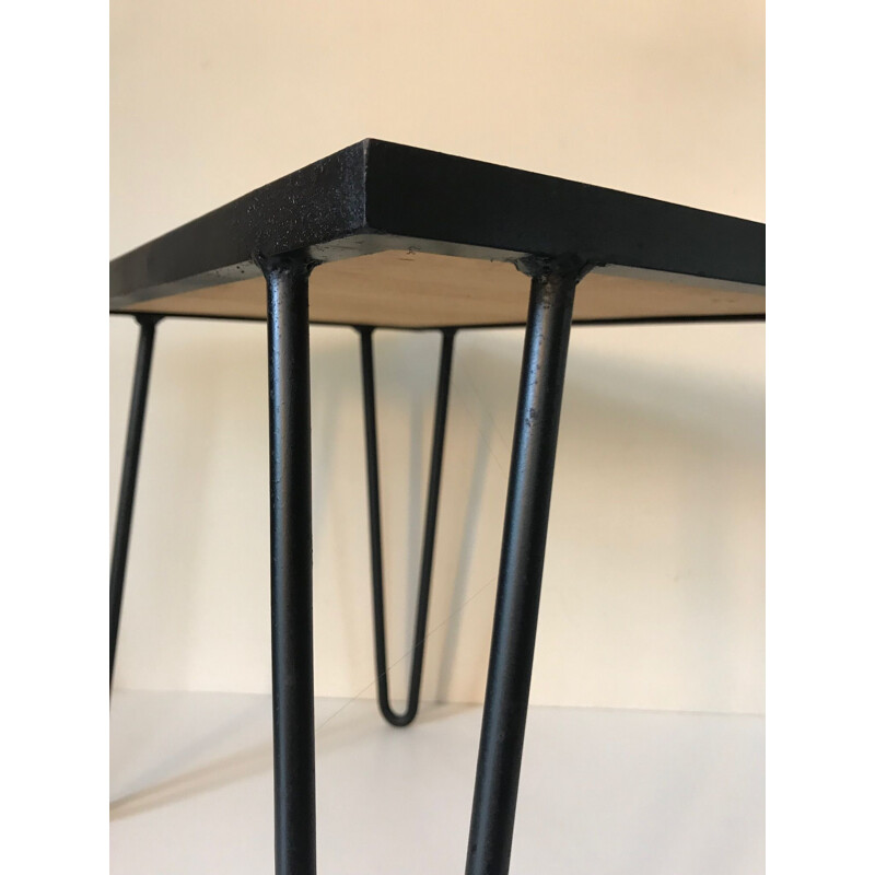 Vintage metal and ceramic side table