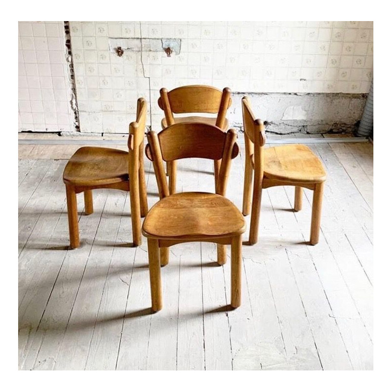 Set of 4 vintage chairs in pine Rainer Dauthousand for Hirtshals Savvaerk