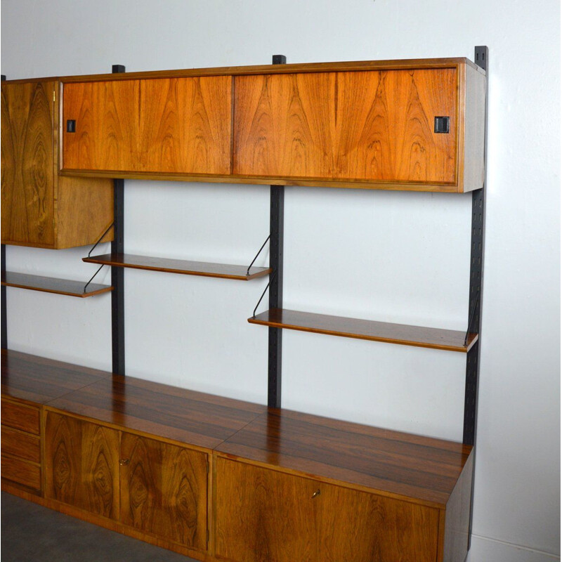 Modular vintage shelving system in rosewood 1960