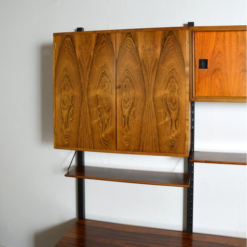 Modular vintage shelving system in rosewood 1960