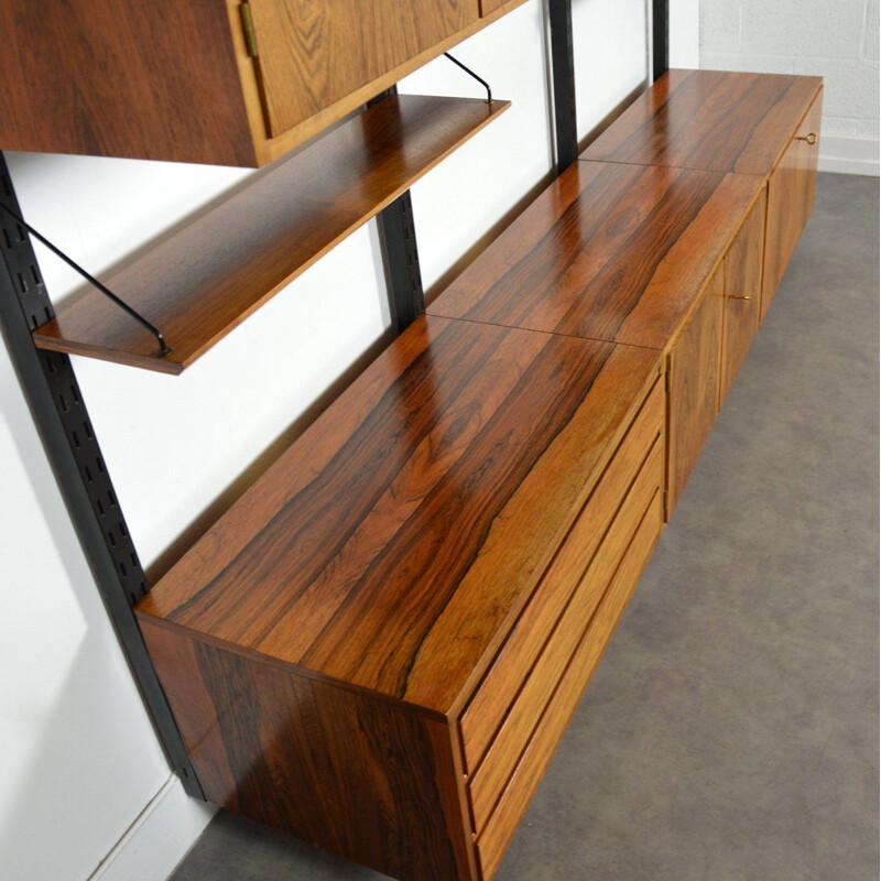 Modular vintage shelving system in rosewood 1960