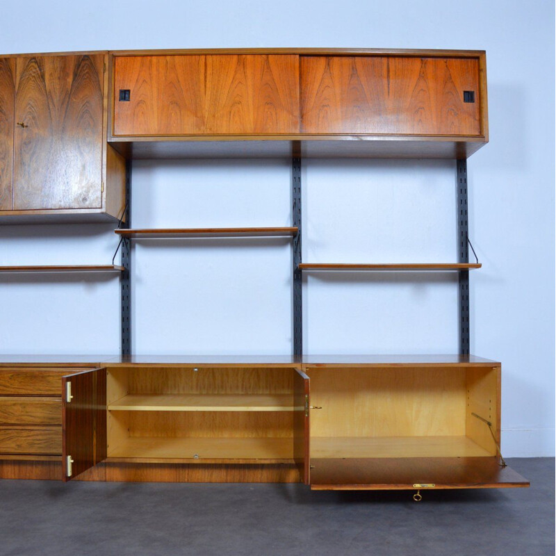 Modular vintage shelving system in rosewood 1960