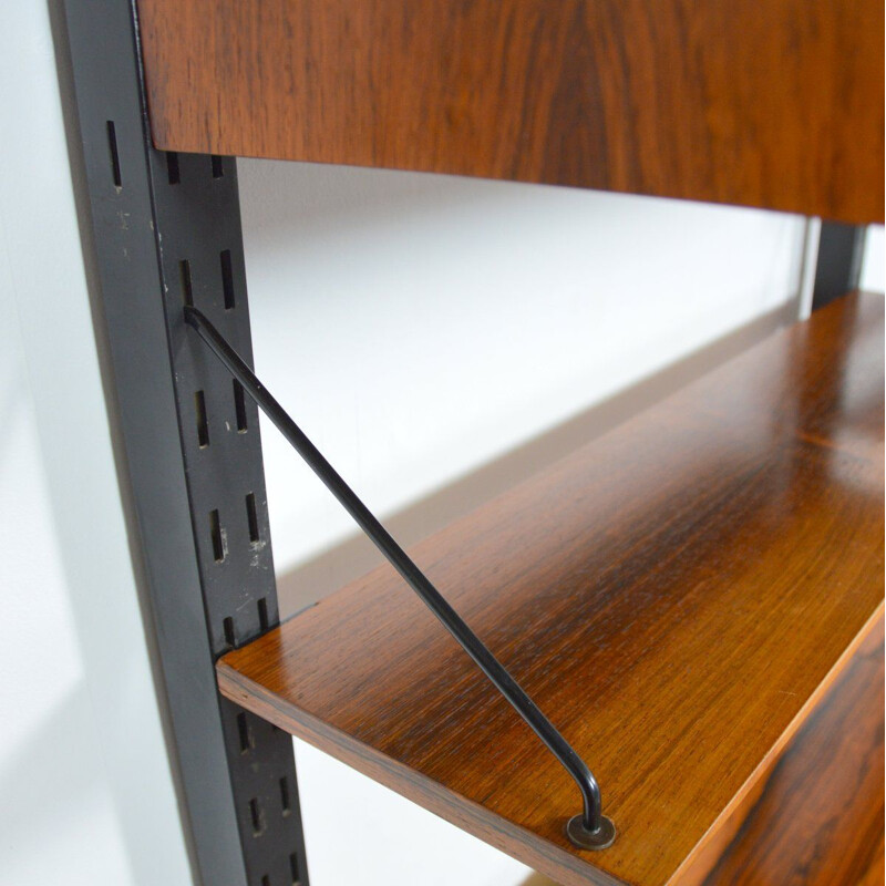 Modular vintage shelving system in rosewood 1960