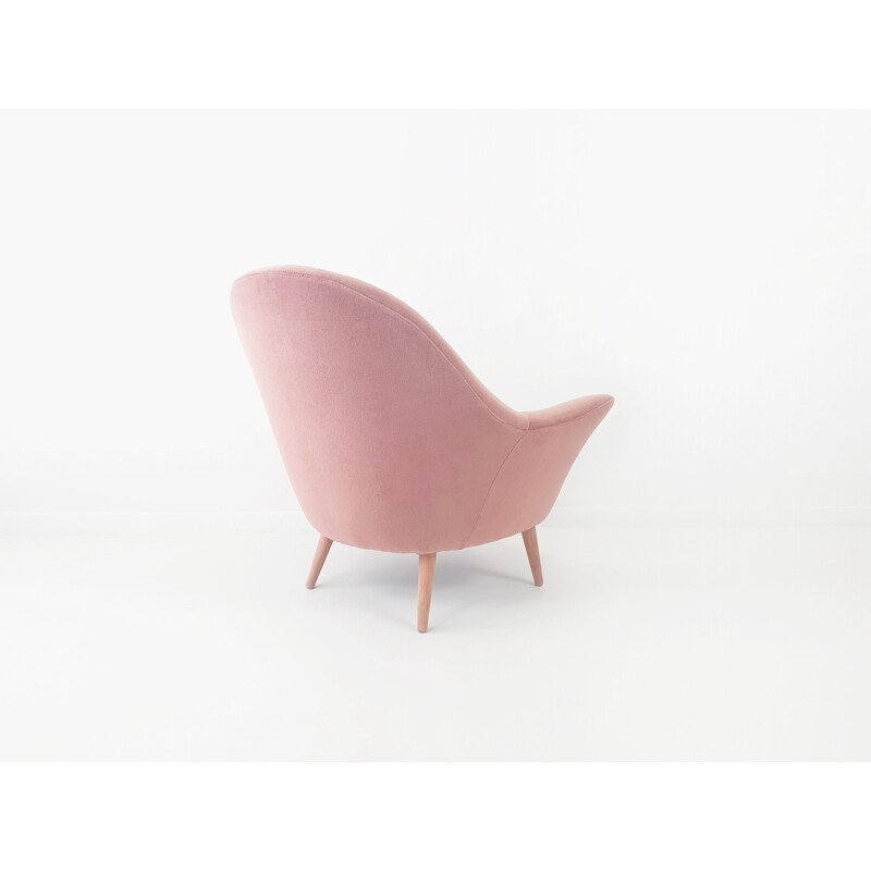 Vintage armchair in pink velvet 1950