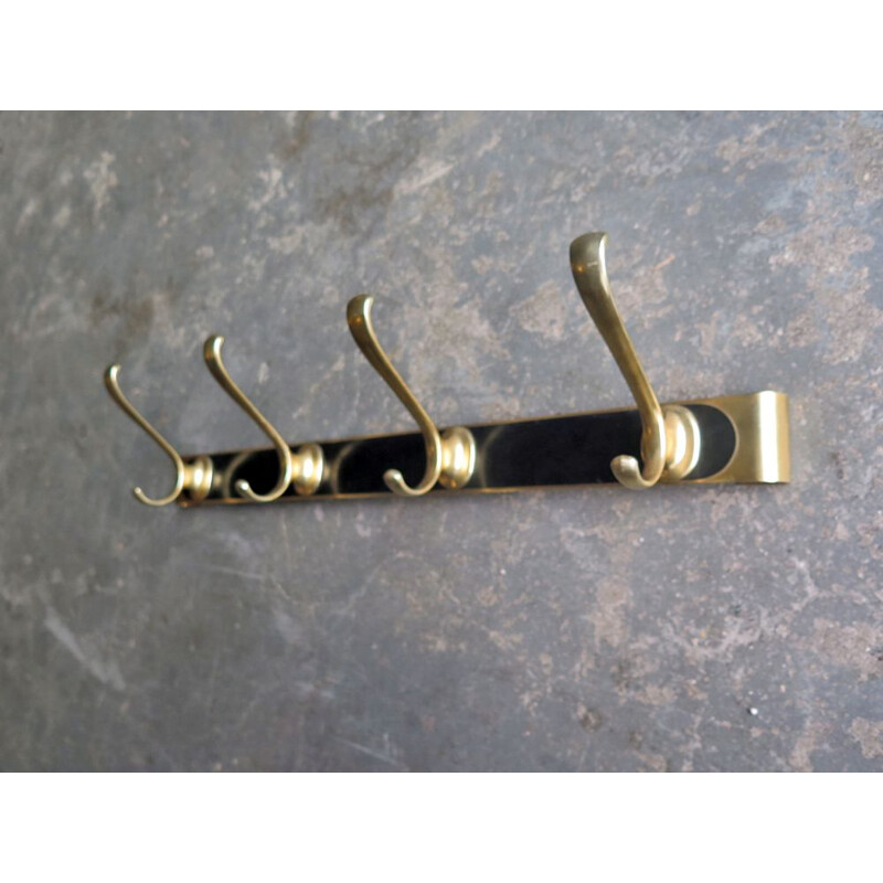 Vintage black and golden coat rack 1950s