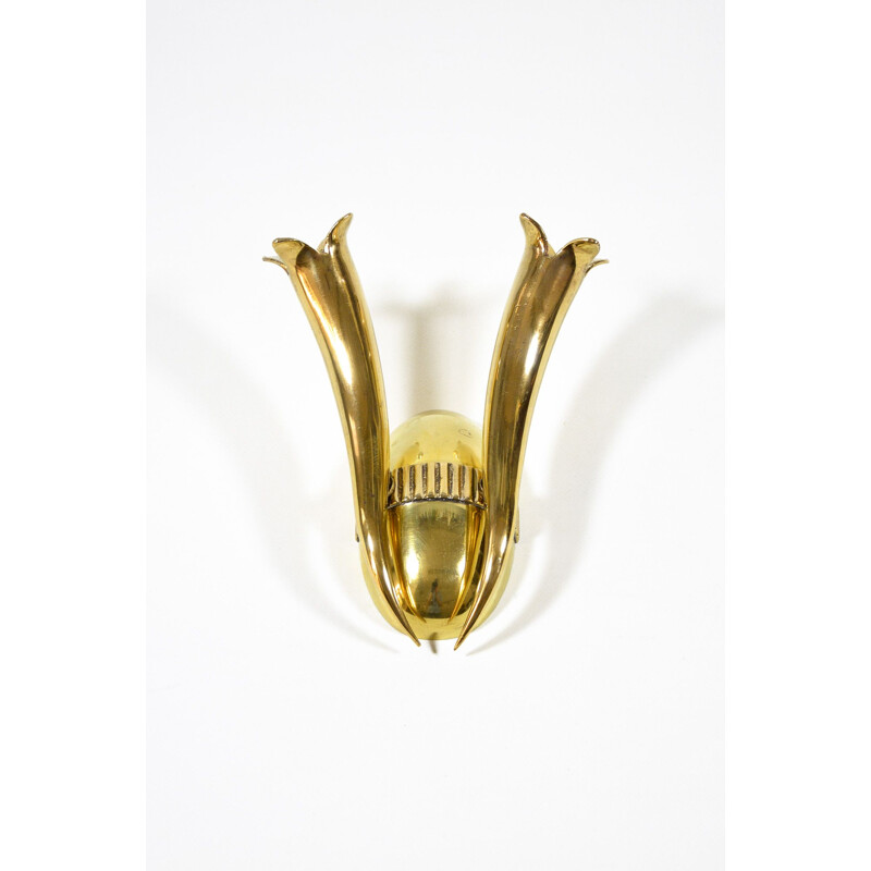 Vintage italian solid brass wall lamp 1930