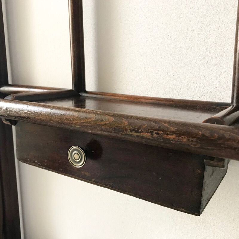 Vintage model No.4 coat rack for Thonet in bentwood and mahogany 1930