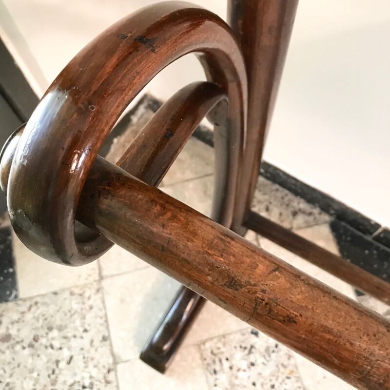 Vintage model No.4 coat rack for Thonet in bentwood and mahogany 1930