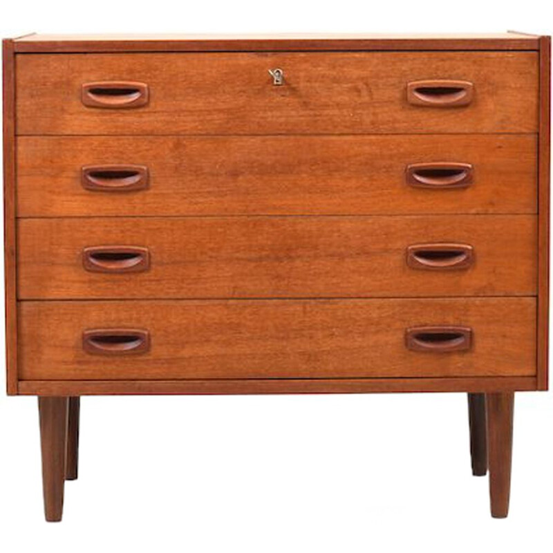 Vintage danish teak wooden chest of drawers