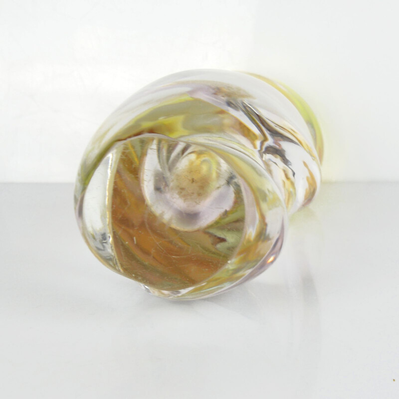 Vintage glass vase for Mstisov Moser 1960