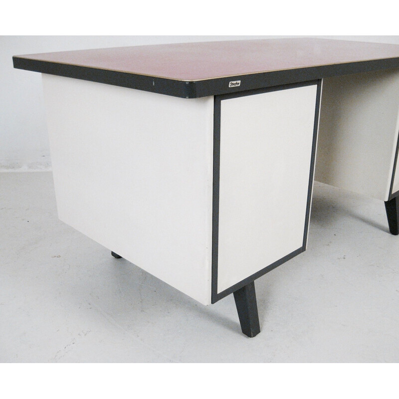 Vintage industrial metal desk by Strafor,1960