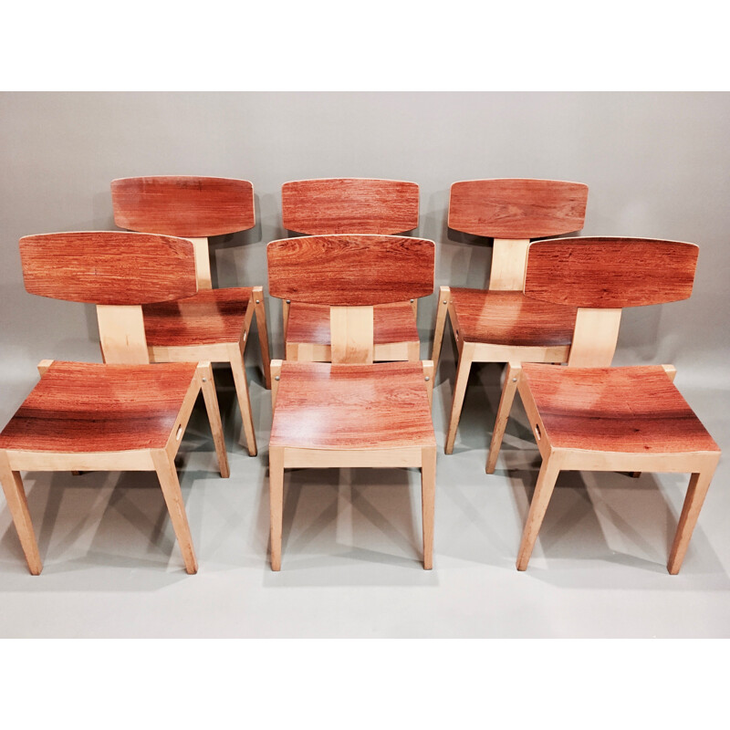 Suite de 6 chaises à repas vintage scandinave par Christoffersen et Petersen,1950