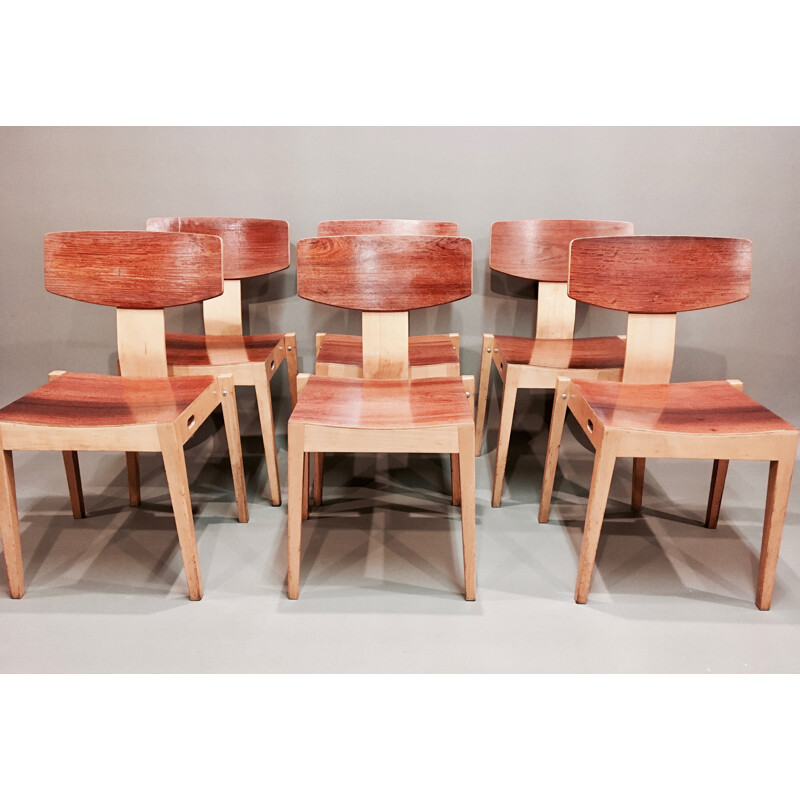Suite de 6 chaises à repas vintage scandinave par Christoffersen et Petersen,1950