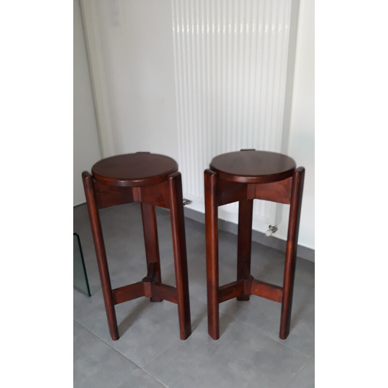 Pair of vintage stools Scandinavian design tripods