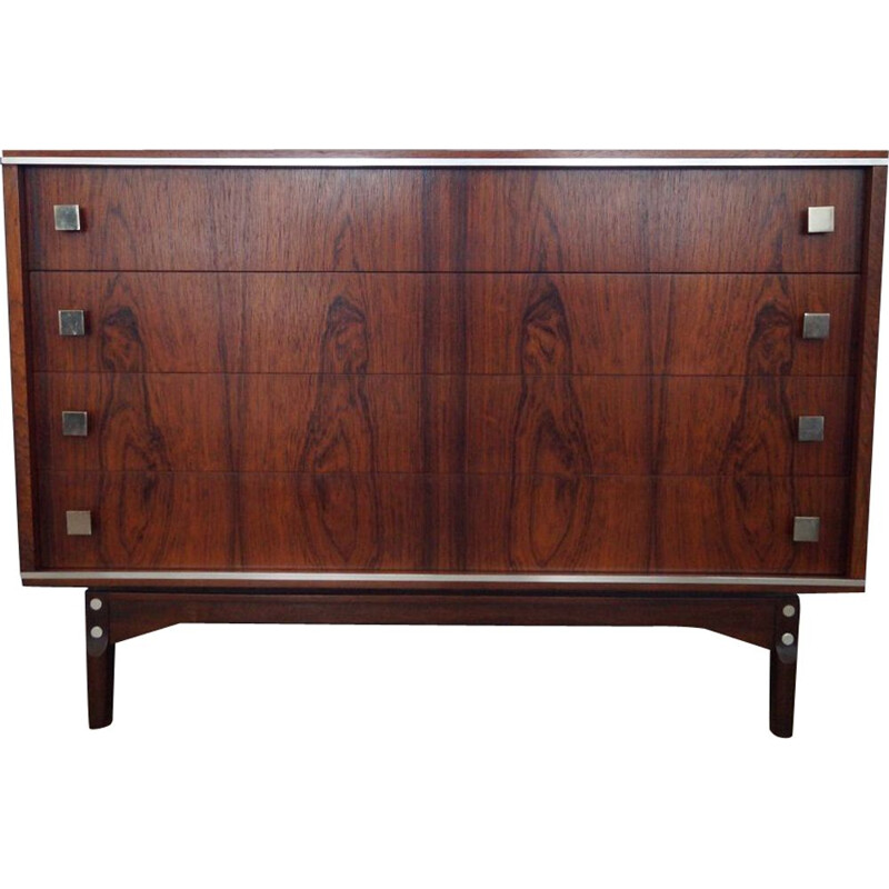 Vintage scandinavian chest of drawers in Rio rosewood 1970