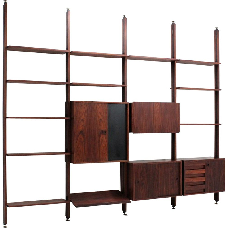 Vintage modular bookcase in rosewood Italy 1950s