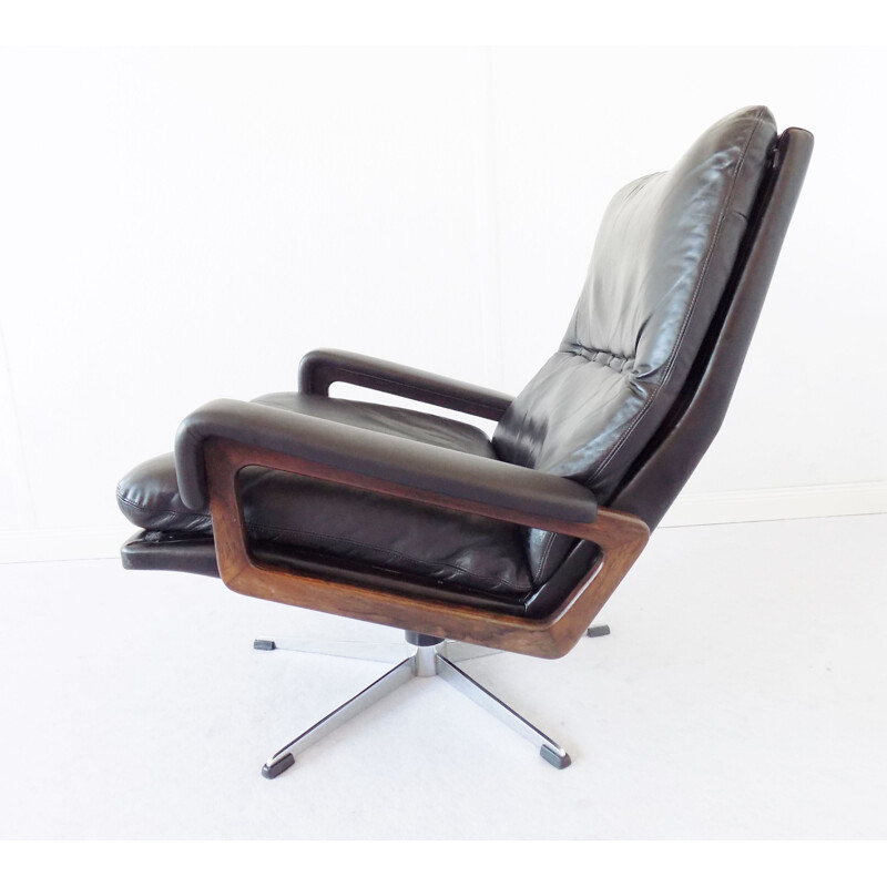 Vintage black Strässle king chair by Andre Vandenbeuck