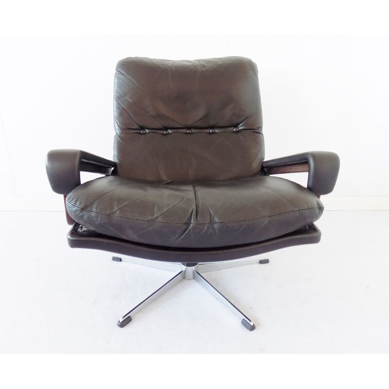 Fauteuil vintage noir Strässle par Andre vandenbeuck