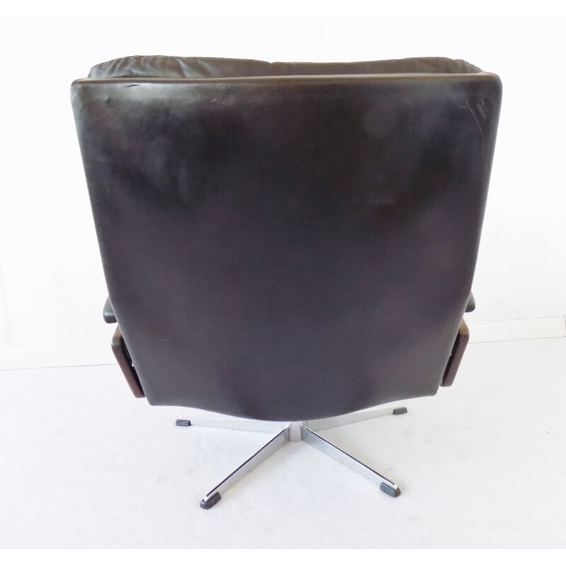 Vintage black Strässle king chair by Andre Vandenbeuck