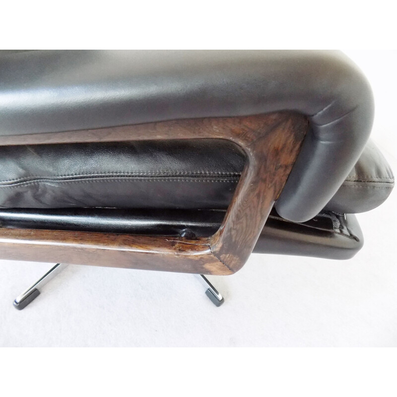 Vintage black Strässle king chair by Andre Vandenbeuck