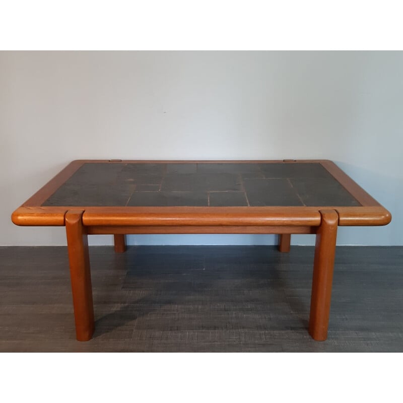 Vintage coffee table in solid teak and granite by Dyrlund