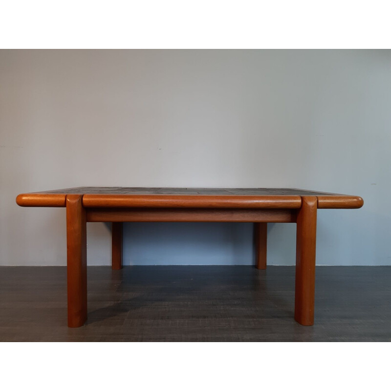 Vintage coffee table in solid teak and granite by Dyrlund