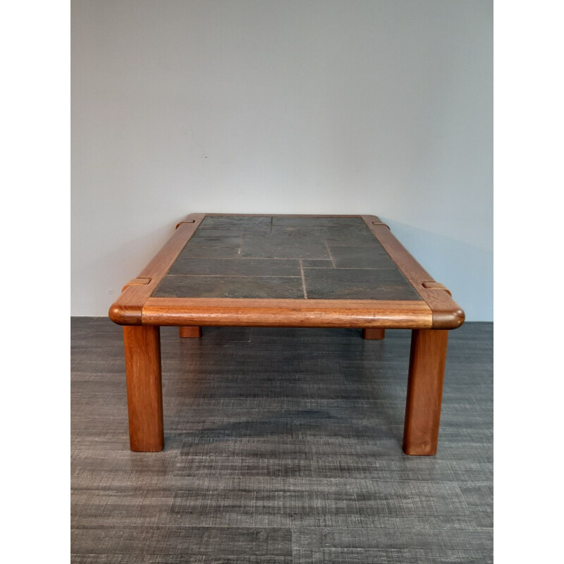 Vintage coffee table in solid teak and granite by Dyrlund