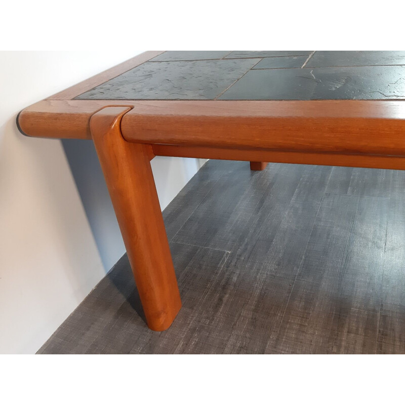 Vintage coffee table in solid teak and granite by Dyrlund