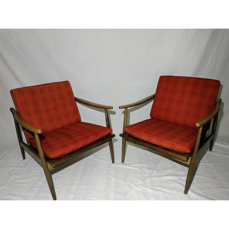 Pair of Scandinavian vintage armchairs 1960