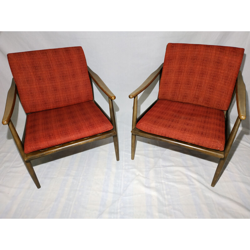 Pair of Scandinavian vintage armchairs 1960