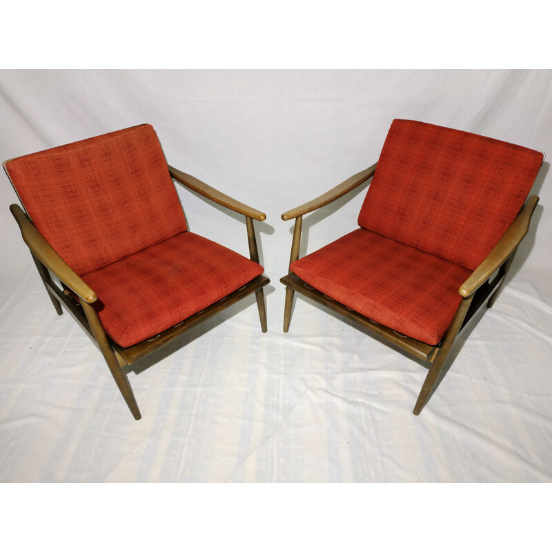 Pair of Scandinavian vintage armchairs 1960