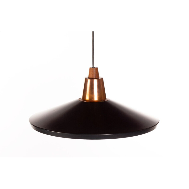 Vintage Black and Copper Pendant Lamp 1960s