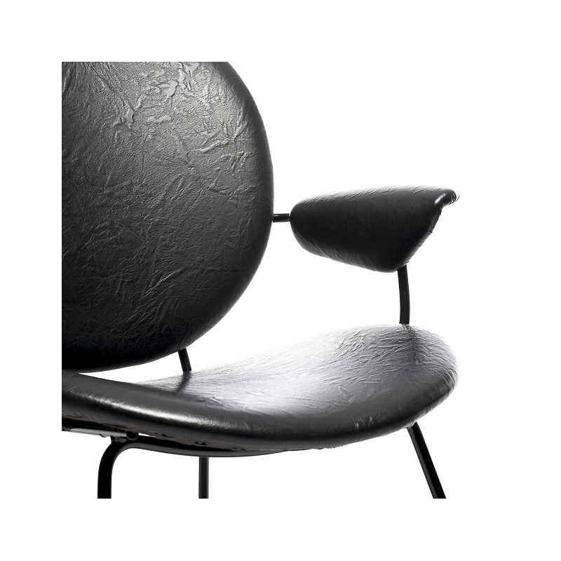 Kembo 302 chair in metal and black leatherette, WH GISPEN - 1950s