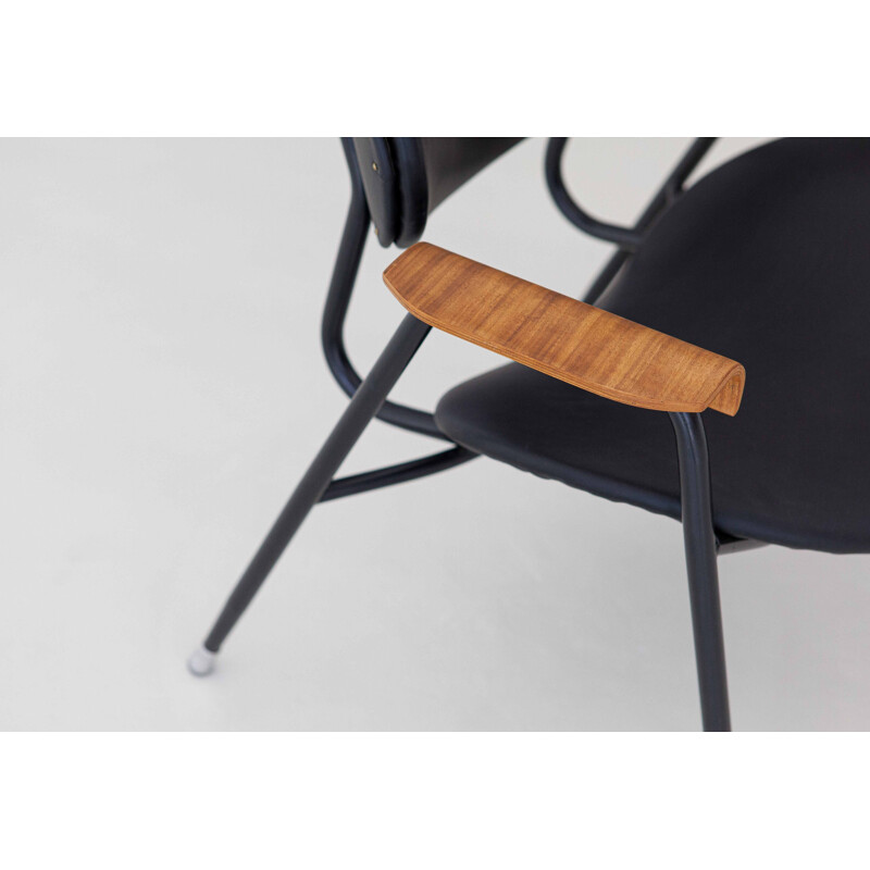 Paire de fauteuils en cuir par Gastone Rinaldi pour Rima 1950
