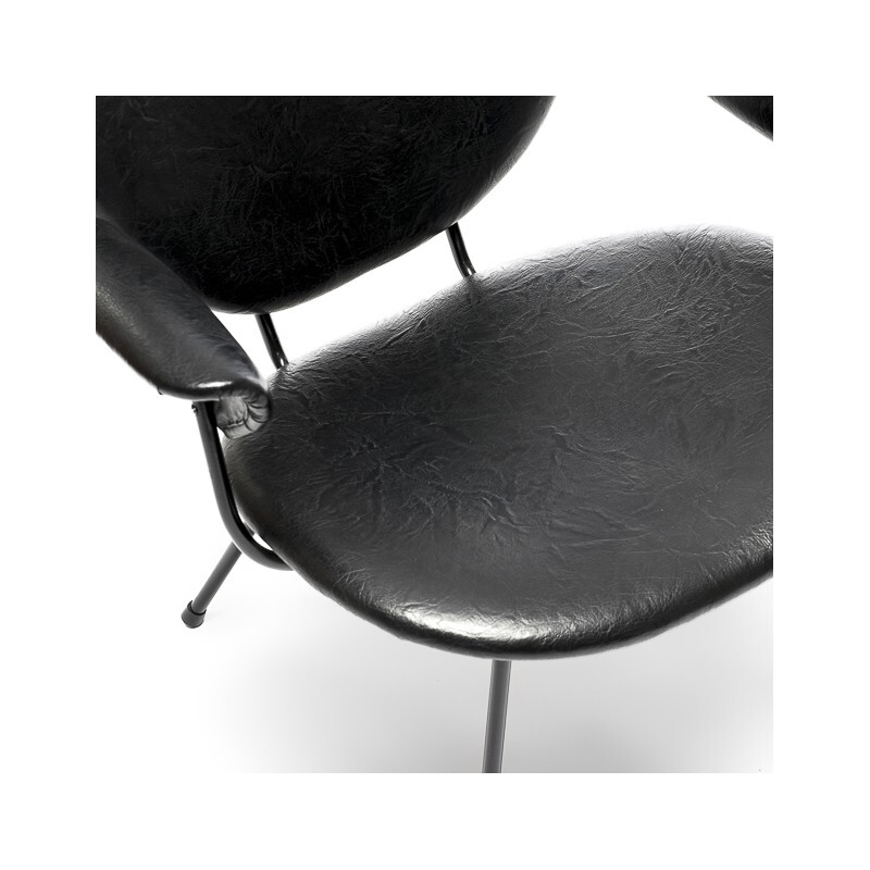 Kembo 302 chair in metal and leatherette, WH GISPEN - 1950s