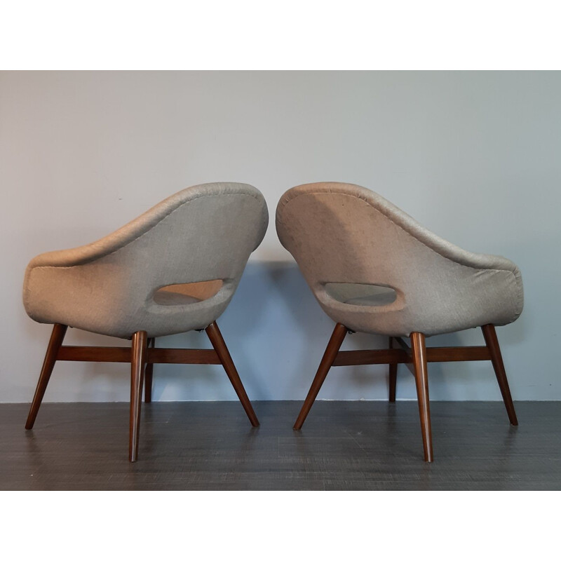 Pair of shell armchairs by Miroslav Navratil 1960s