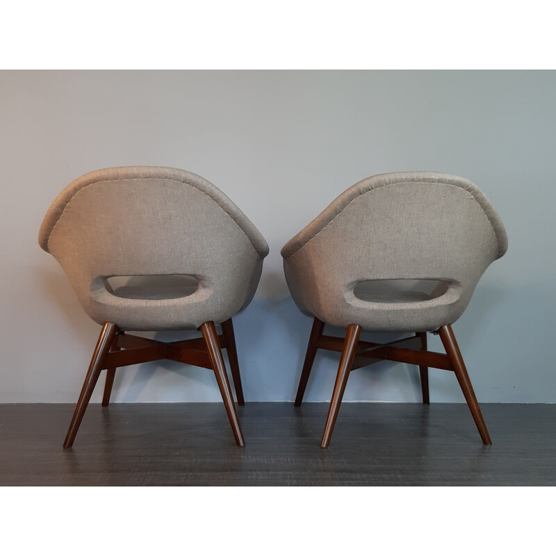 Pair of shell armchairs by Miroslav Navratil 1960s