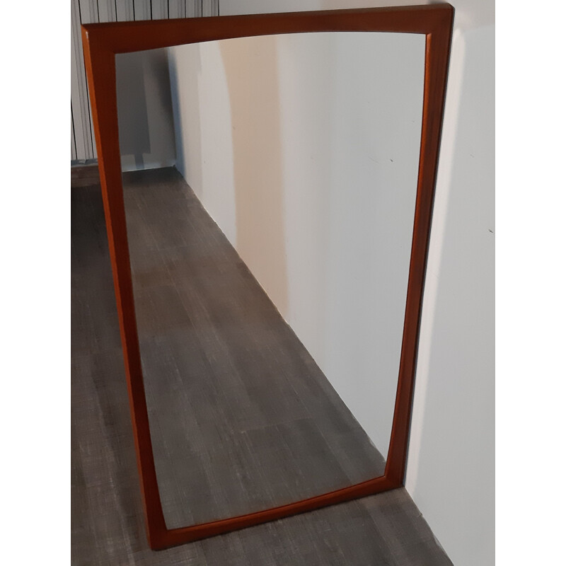 Vintage teak mirror by Aksel Kjersgaard 1960