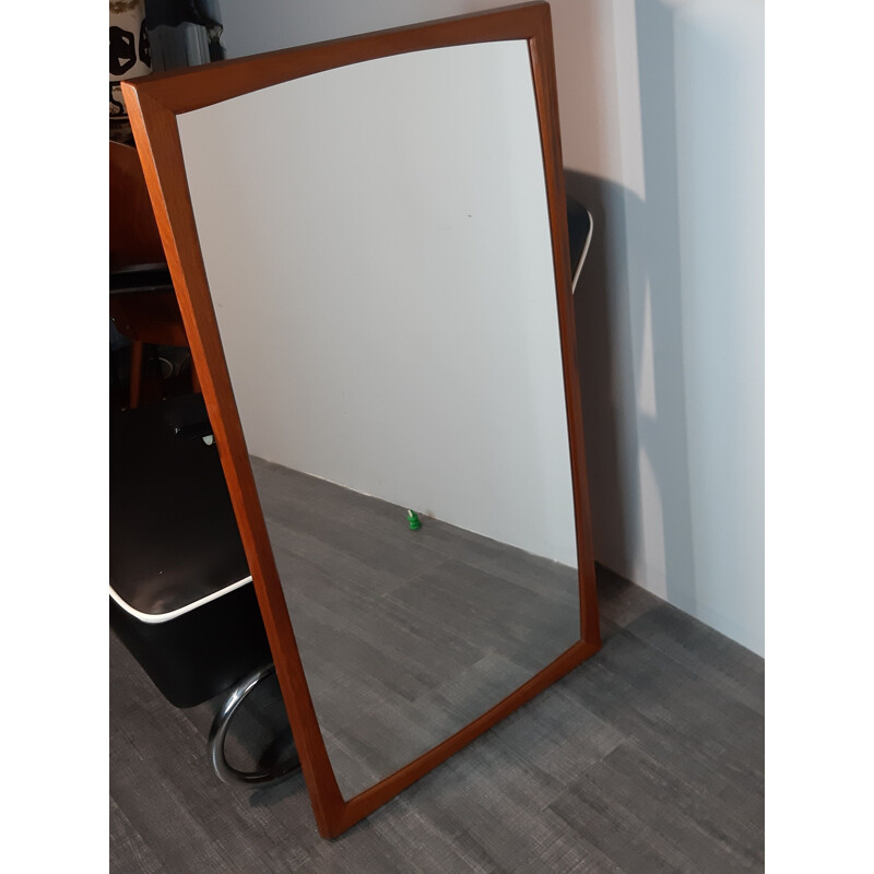 Vintage teak mirror by Aksel Kjersgaard 1960